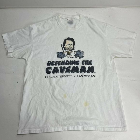 Defending The Caveman Rob Becker Golden Nugget Las Vegas T Shirt Mens Size L - Picture 6 of 7